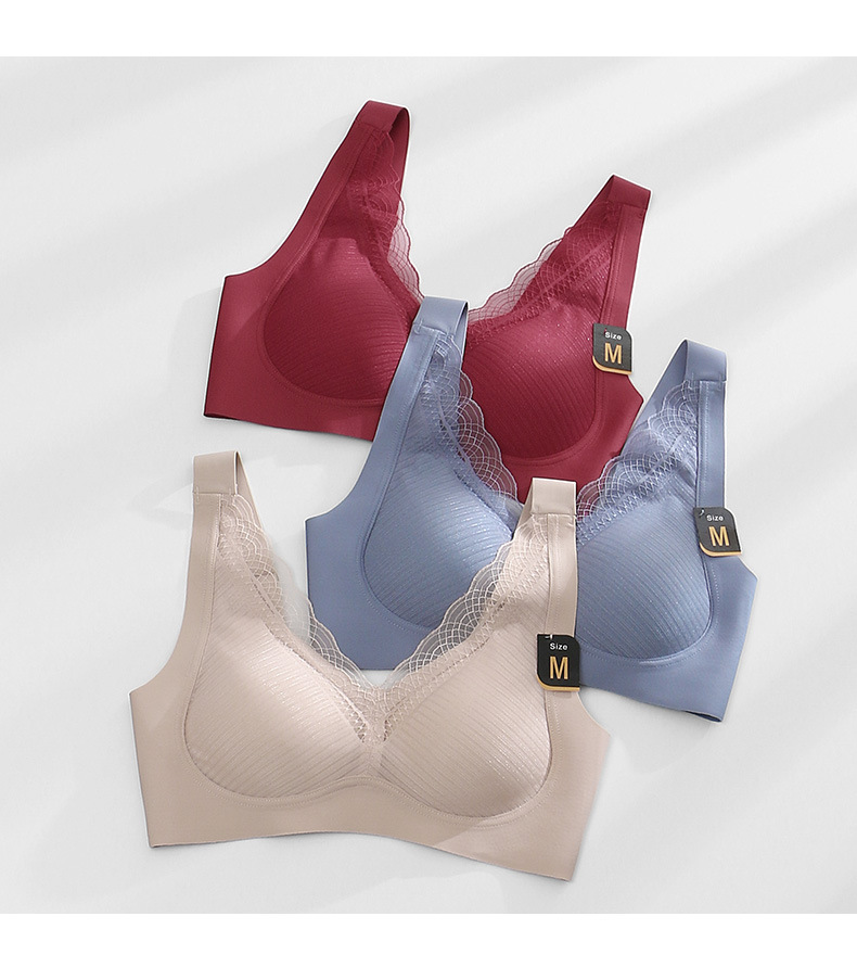 Japanese Latex Anti-Gravity Underwear Women's Seamless Sport Push up Adjustable Wireless Bra Lace Bra