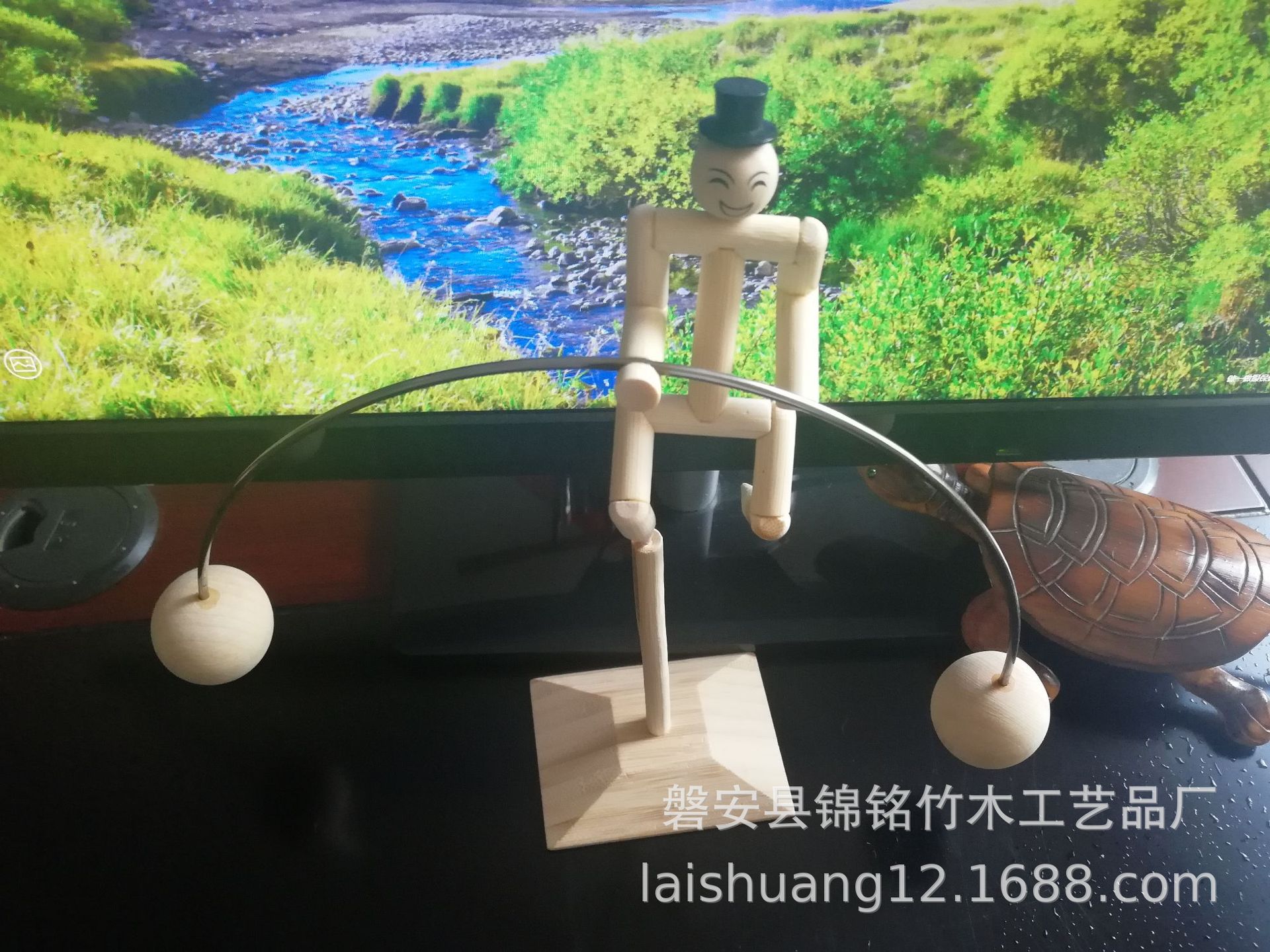 Balance Boy Balance Decoration Little Man Bamboo Wooden Toy Travel Crafts Bamboo Toy Decompression Tumbler
