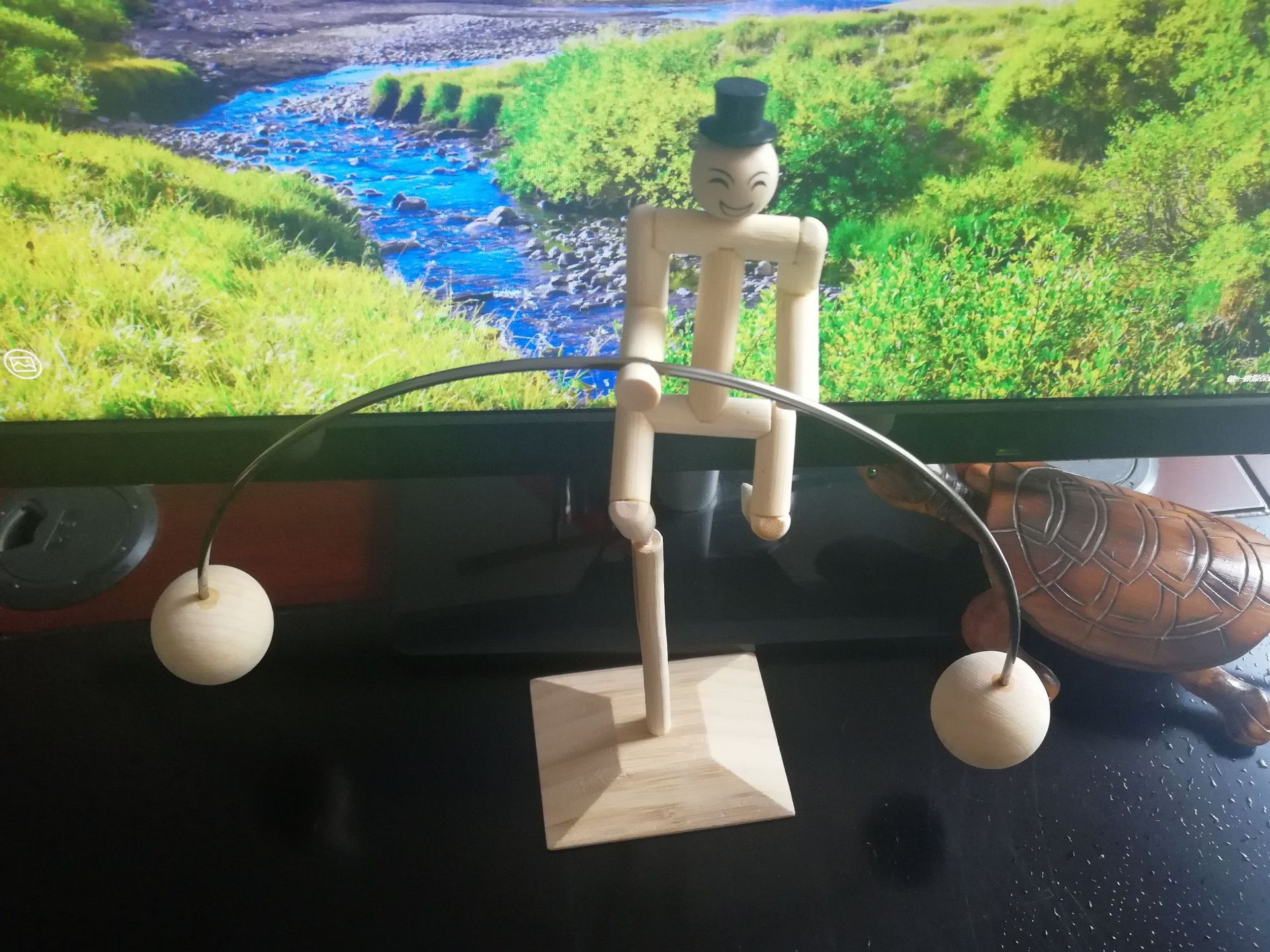 Balance Boy Balance Decoration Little Man Bamboo Wooden Toy Travel Crafts Bamboo Toy Decompression Tumbler