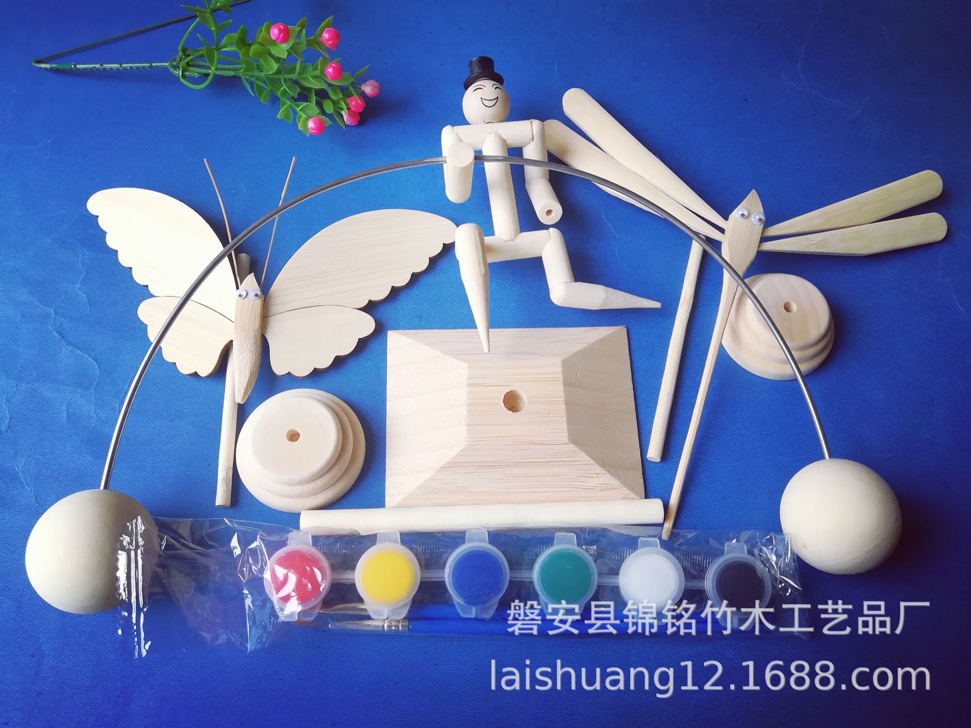 Balance Boy Balance Decoration Little Man Bamboo Wooden Toy Travel Crafts Bamboo Toy Decompression Tumbler