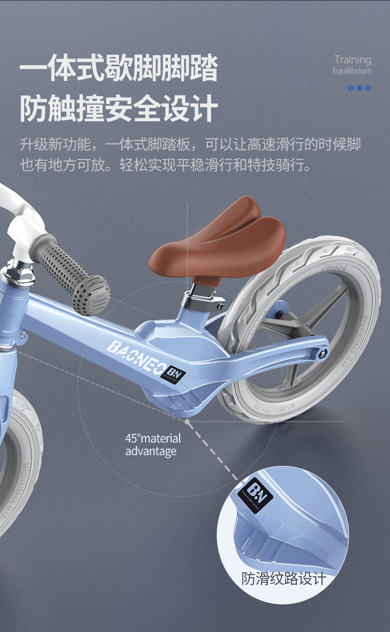 Beineng Balance Bike (for Kids) Pedal-Free Luge Child Baby Gliding Walker Kids Balance Bike Children Baby Bike