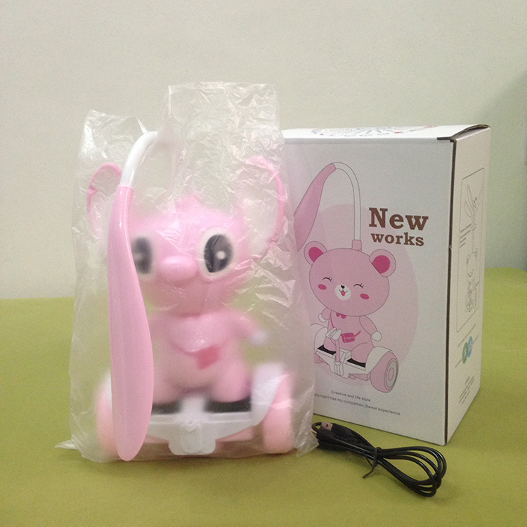 Cartoon balance car LED lamp button small night lamp stitch strobe free eye protection energy-saving USB connector