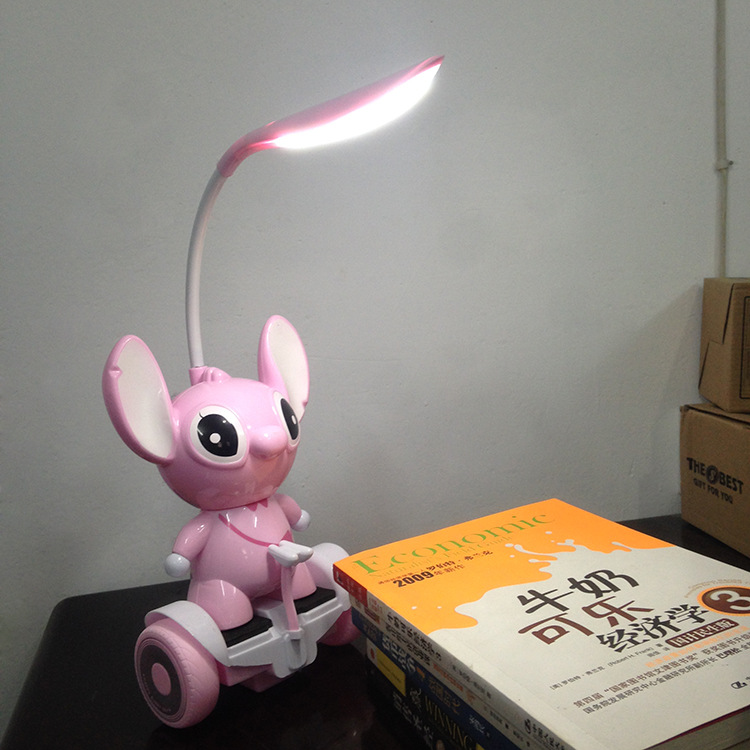Cartoon balance car LED lamp button small night lamp stitch strobe free eye protection energy-saving USB connector