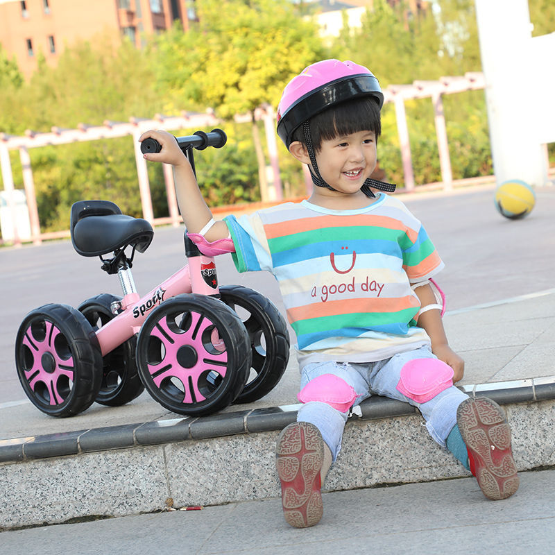 Children's Four-Wheel Scooter Balance Car No Pedal 1-3 Years Old Infant Sliding Scooter Bicycle Luge