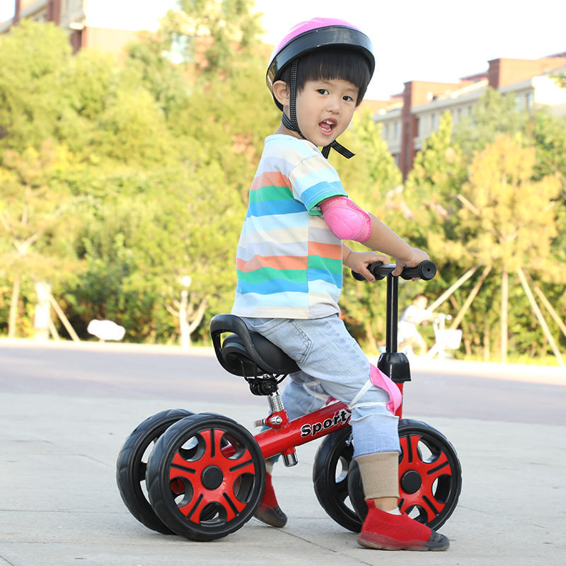 Children's Four-Wheel Scooter Balance Car No Pedal 1-3 Years Old Infant Sliding Scooter Bicycle Luge