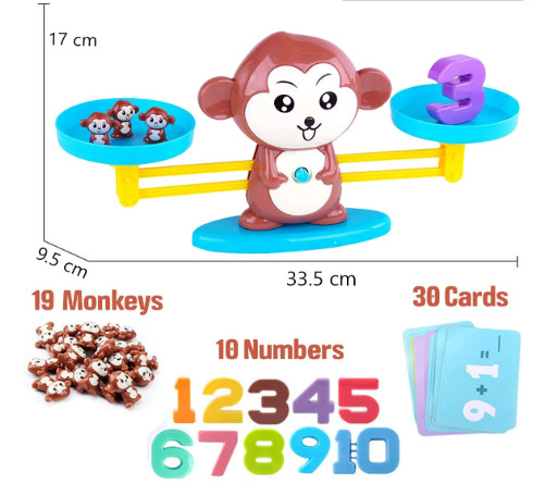 Cross-Border Hot Sale Balance Monkey Early Childhood Educational Toys Balance Enlightenment Addition and Subtraction Arithmetic Spot Factory Direct Sales