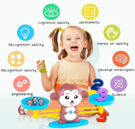 Cross-Border Hot Sale Balance Monkey Early Childhood Educational Toys Balance Enlightenment Addition and Subtraction Arithmetic Spot Factory Direct Sales