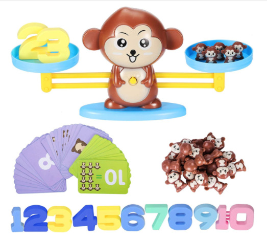 Cross-Border Hot Sale Balance Monkey Early Childhood Educational Toys Balance Enlightenment Addition and Subtraction Arithmetic Spot Factory Direct Sales