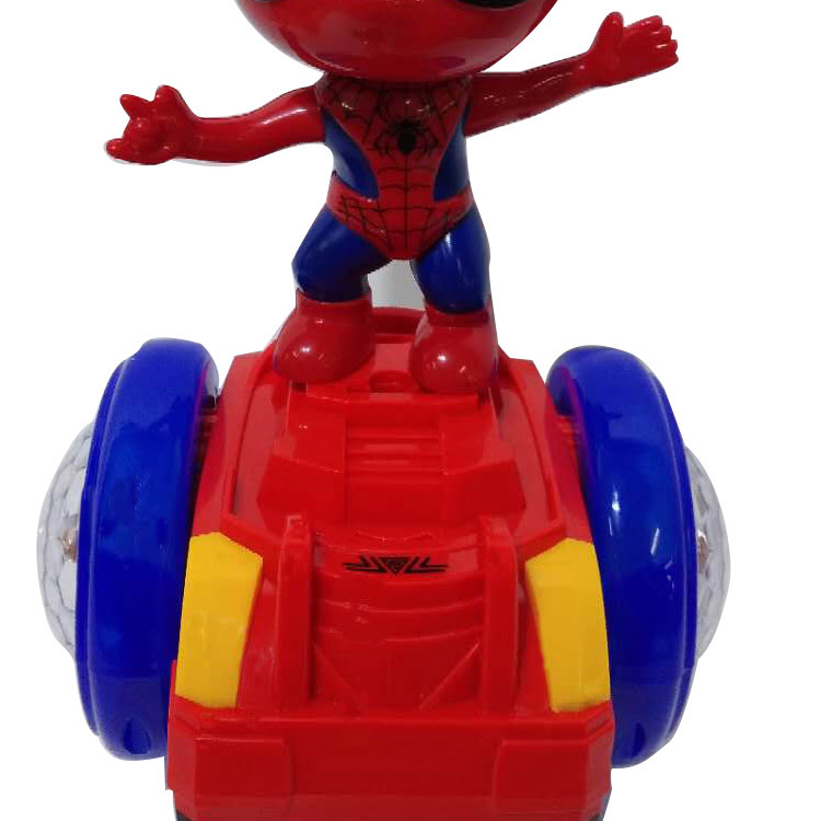 Best-Seller on Douyin Spider Man Balance Car Universal Electric Lamplight Music Spider Man Captain Children's Toys Wholesale