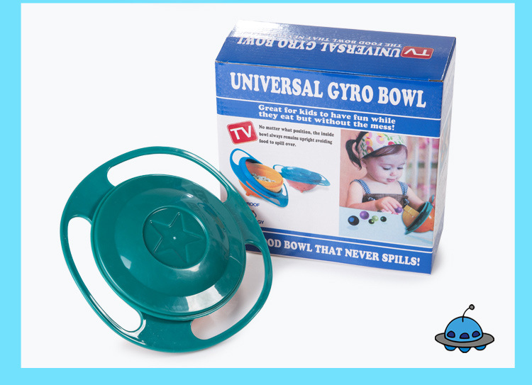 Hot Sale Preemption Children's Bowl 360 ° Rotating Balance Bowl Chopsticks Bowl UFO Bowl Baby Bowl Factory Wholesale