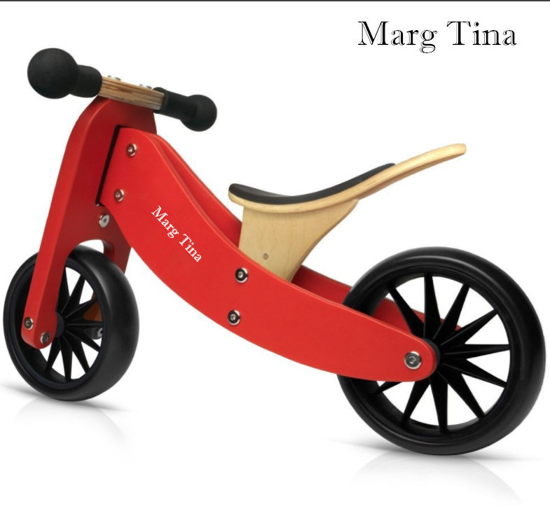 Wooden Bike Convertible No Pedal Balance Trike for Kids and Push Bike