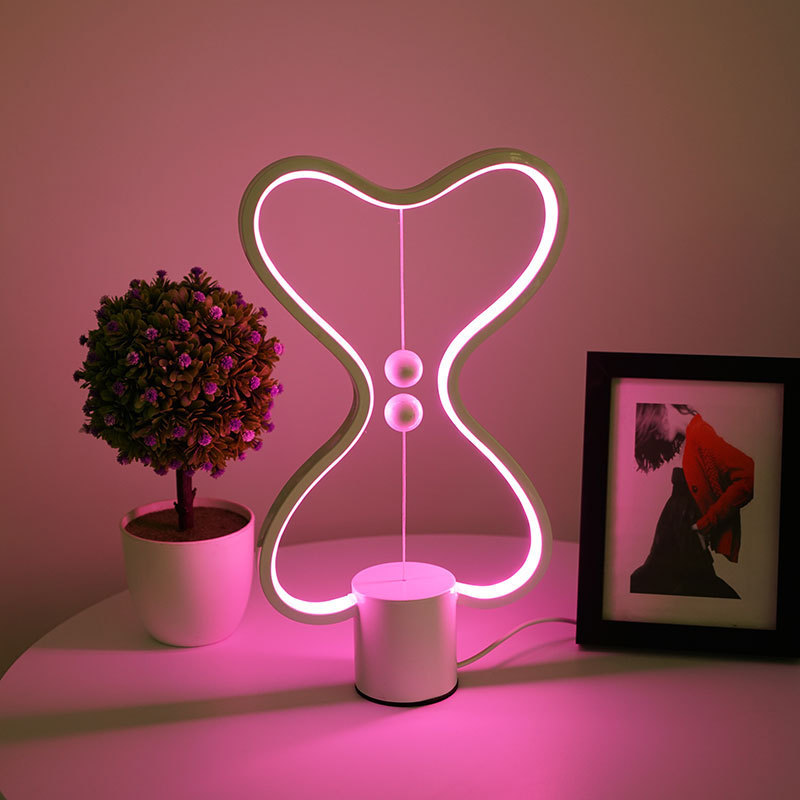 LED Table Lamp Magnetic Balance Light Intelligent Creative Bedroom Bedside Lamp Color Changing Desk Bar Ambience Light