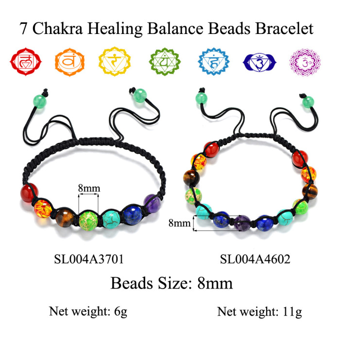8mm rainbow prayer Bracelet 7 Chakra Stone Bracelet balance Reiki treatment