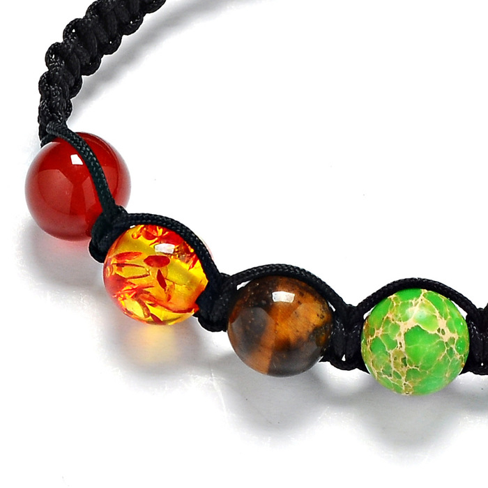 8mm rainbow prayer Bracelet 7 Chakra Stone Bracelet balance Reiki treatment
