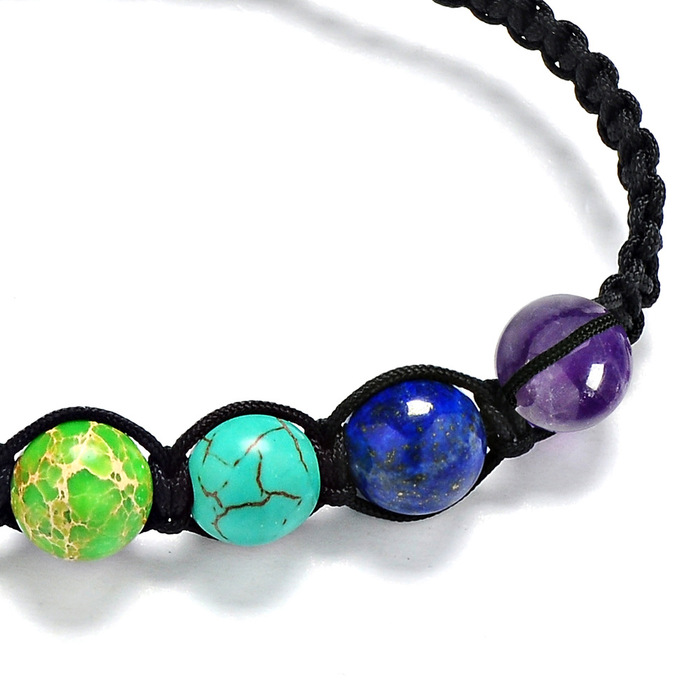 8mm rainbow prayer Bracelet 7 Chakra Stone Bracelet balance Reiki treatment