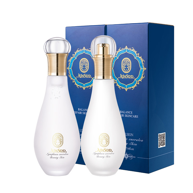 Blue Water Lily Split Yeast Water and Lotion Set Hydrating Essence Moisturizing Balance Repair Skin Water Lotion Skin Care Products