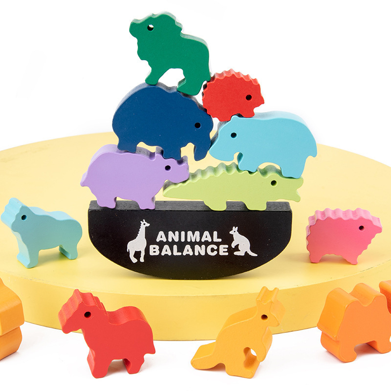 Jenga Building Blocks Animal Balance Toys Early Education Educational ParentChild Interaction Bricks Pro Desktop Game