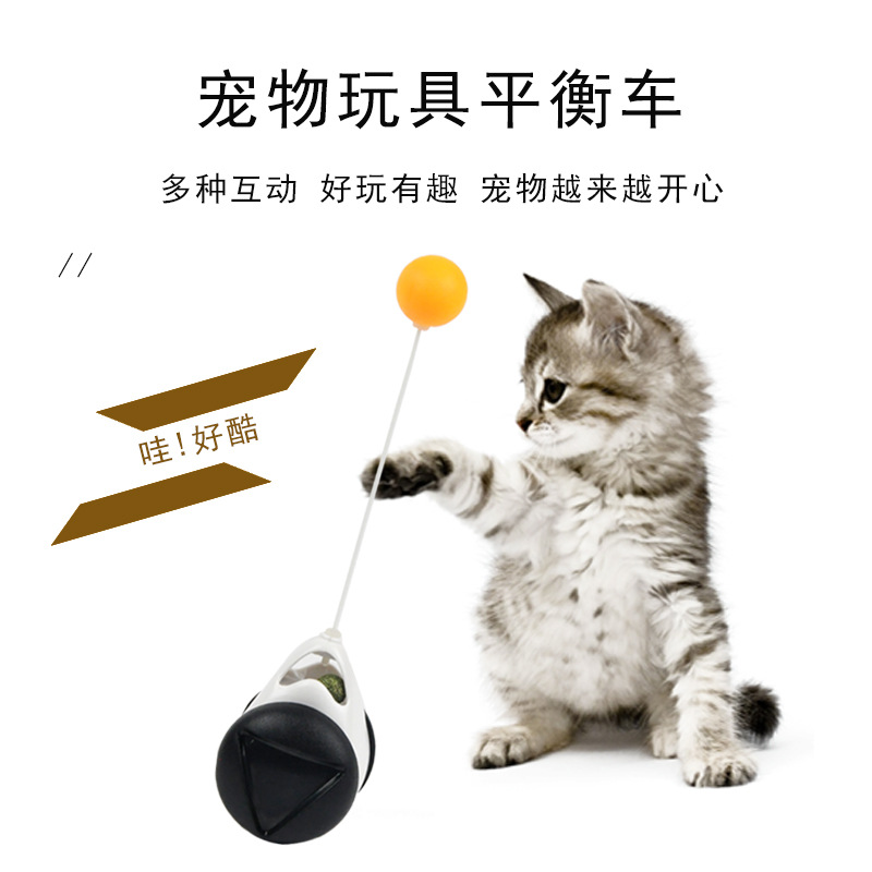 Amazon New Pet Supplies Balance Swing Car Cat Self-Hi Toy Funny Cat Stick Cat Toy Entertainment Plate