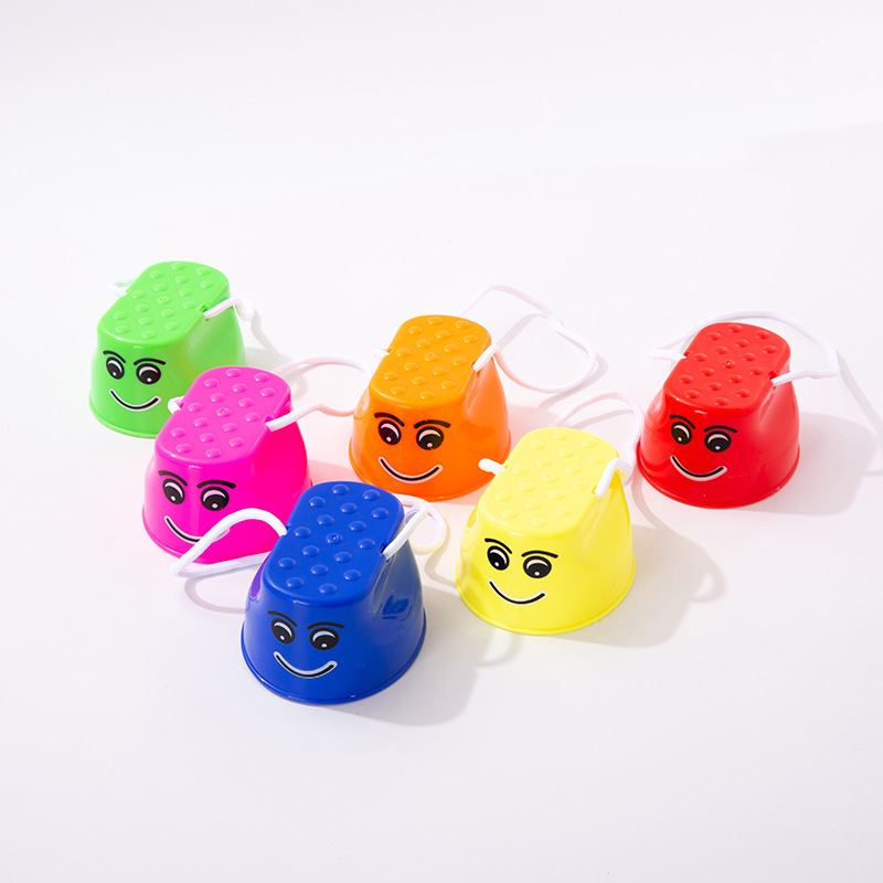 Children&#039;s Stilts Thickened Plastic Smiley Face Kindergarten Walking on Stilts Outdoor Sports Balance Sensory Training Equipment Toys