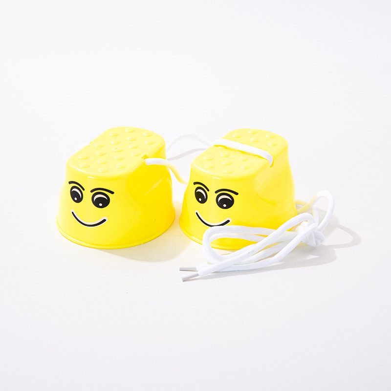 Children's Stilts Thickened Plastic Smiley Face Kindergarten Walking on Stilts Outdoor Sports Balance Sensory Training Equipment Toys