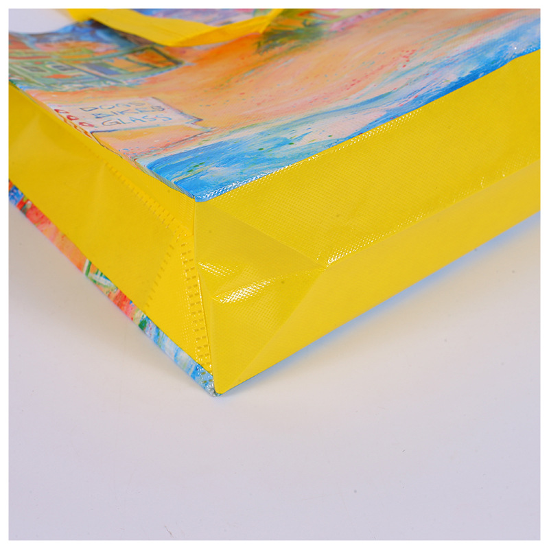 Coated color printing non-woven bag manufacturers custom color balance non-woven bag hand shopping bag can be dressed LOGO