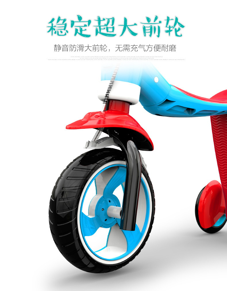 Children's Two-in-One Scooter 1-2-3 Years Old Child Baby Can Sit Kids Balance Bike Multi-Purpose Function Three-Wheel Walker Car