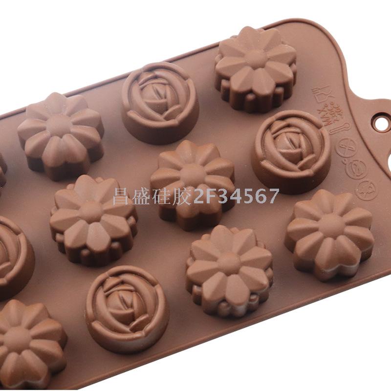 15 solid floret silica gel chocolate mold ice mold image lifelike easy to mold food grade