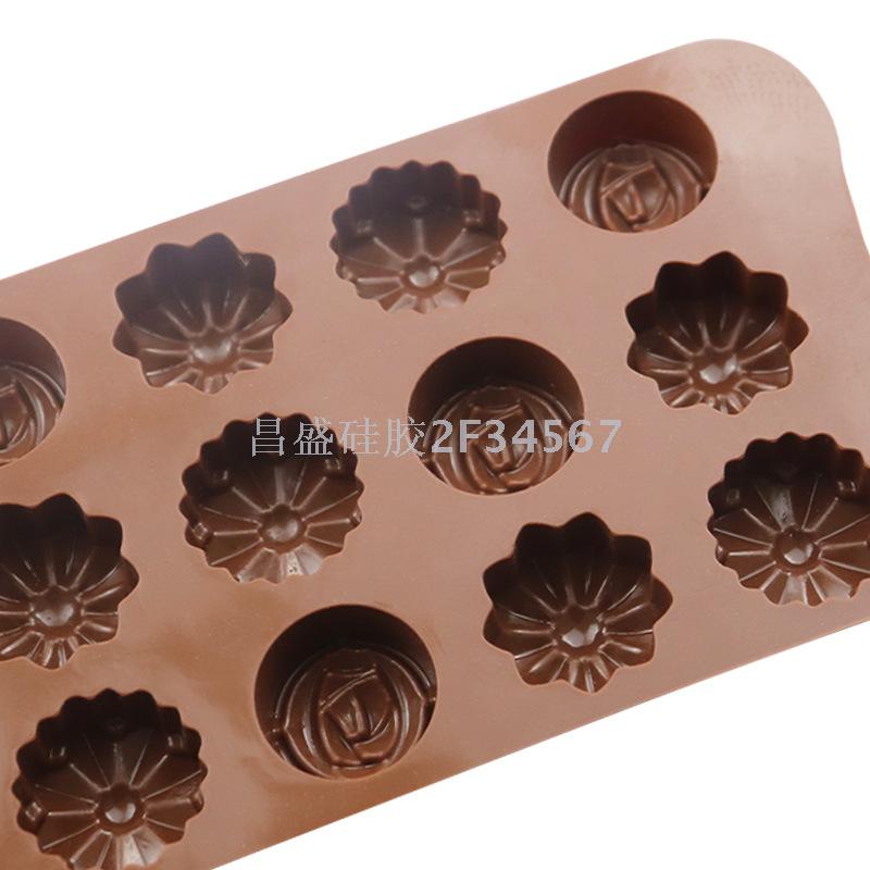 15 solid floret silica gel chocolate mold ice mold image lifelike easy to mold food grade