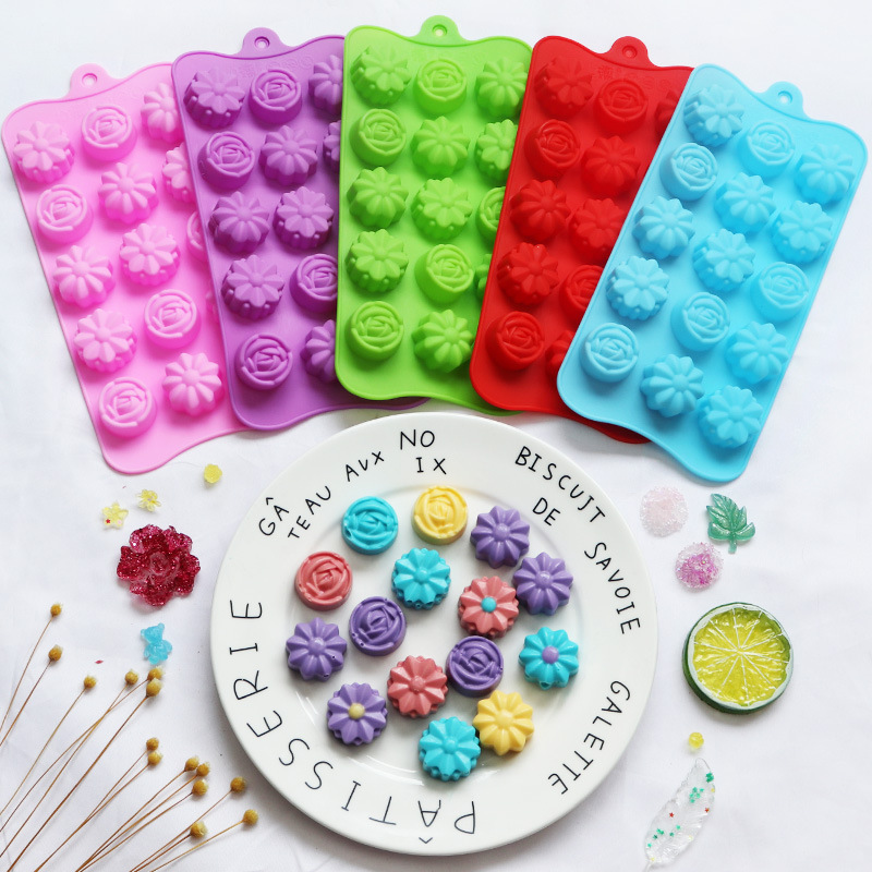 15 solid floret silica gel chocolate mold ice mold image lifelike easy to mold food grade 15 solid floret silica gel chocolate mold ice mold image lifelike easy to mold food grade