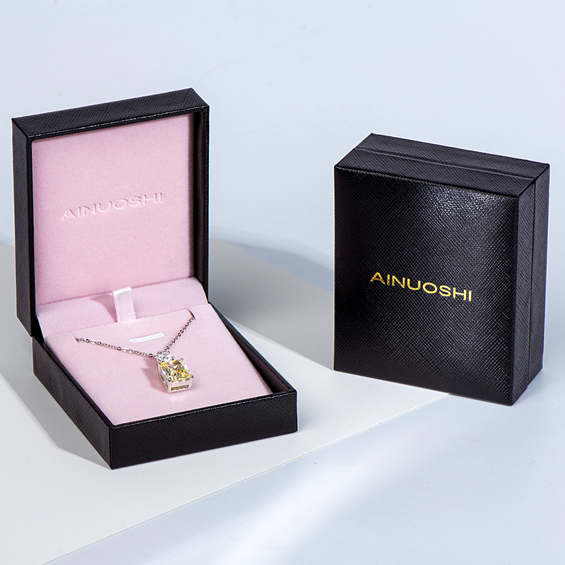 Ainuoshi New Style Light Luxury High Carbon Diamond Yellow Ice Flower Cut 9*11 Flower 925 Sterling Silver European and American Women