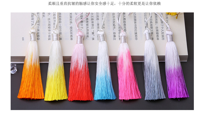 8cm Gradient Tassel Fringe Segment Ran Closed Lanyard Ice Silk Vertical Tassel Bookmark Phone Case Fimbrilla Pendant 8cm Gradient Tassel Fringe Segment Ran Closed Lanyard Ice Silk Vertical Tassel Bookmark Phone Case Fimbrilla Pendant