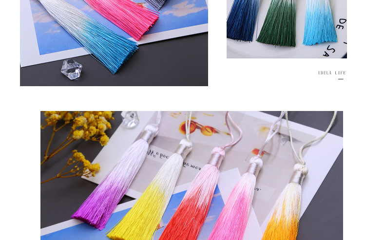 8cm Gradient Tassel Fringe Segment Ran Closed Lanyard Ice Silk Vertical Tassel Bookmark Phone Case Fimbrilla Pendant 8cm Gradient Tassel Fringe Segment Ran Closed Lanyard Ice Silk Vertical Tassel Bookmark Phone Case Fimbrilla Pendant