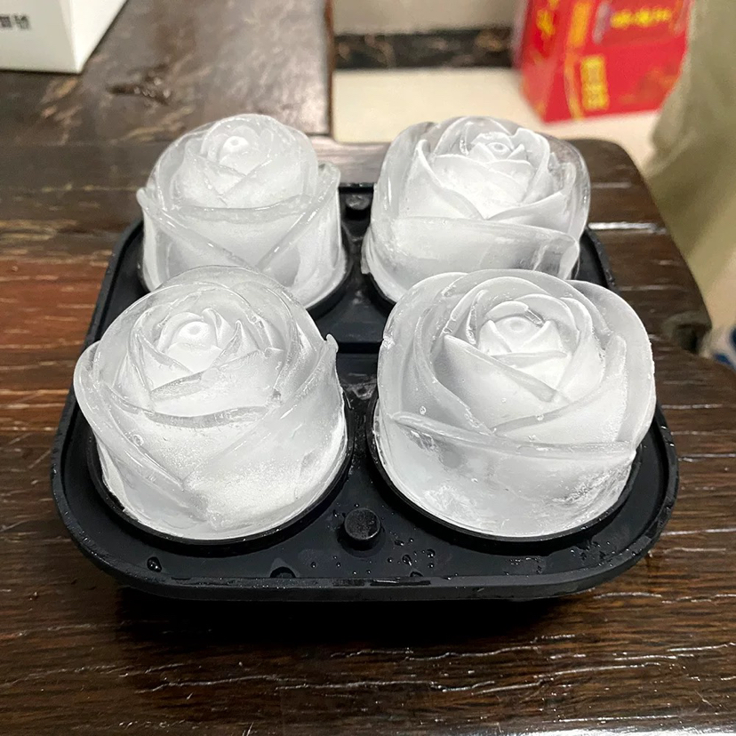 4-Piece Rose Silicone Mold 4-Piece Funnel-Free Ice Tray 4-Piece Rose Silicone Mold 4-Piece Funnel-Free Ice Tray