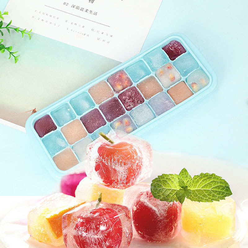 New Silicone Ice Tray 24 Grid 36 Grid Ice Tray with Lid Silicone Ice Tray Home Bar Ice Maker Wholesale