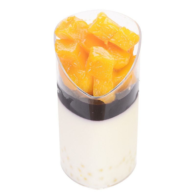 Baolian Mousse Cup Disposable Hard Plastic PS Pudding Jelly Ice Cream Oblique Dessert Transparent Cup Mini