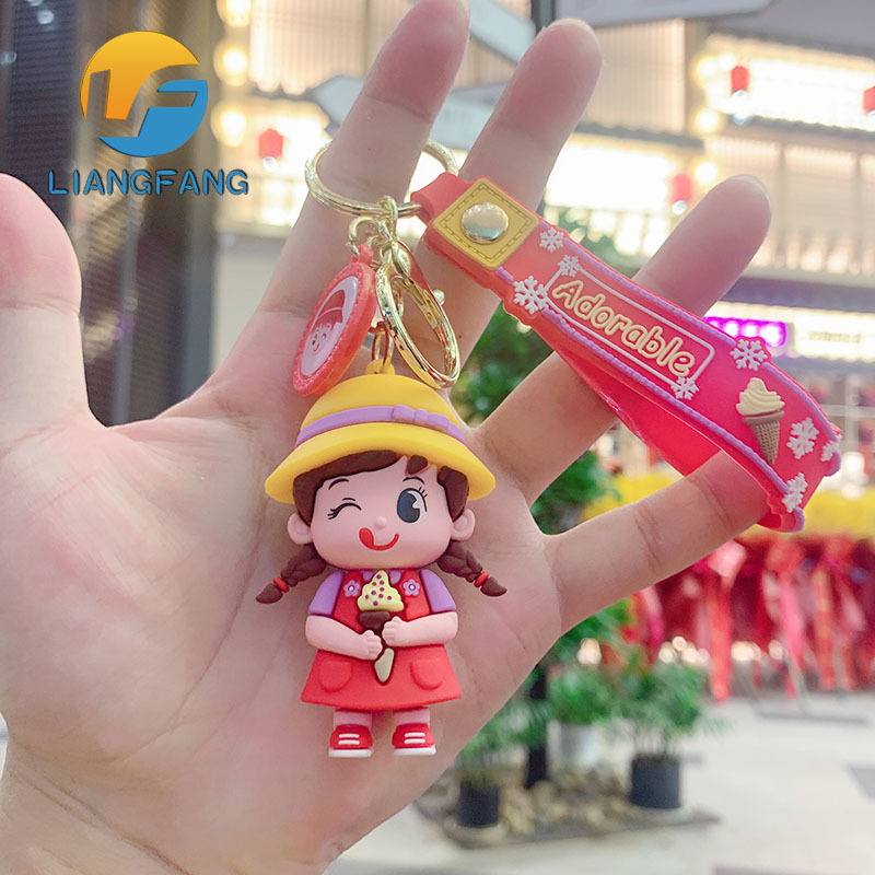 Creative Summer Ice Cream Boys and Girls PVC Keychain Cute Girl Children Couple Car Package Pendant Gift Wholesale