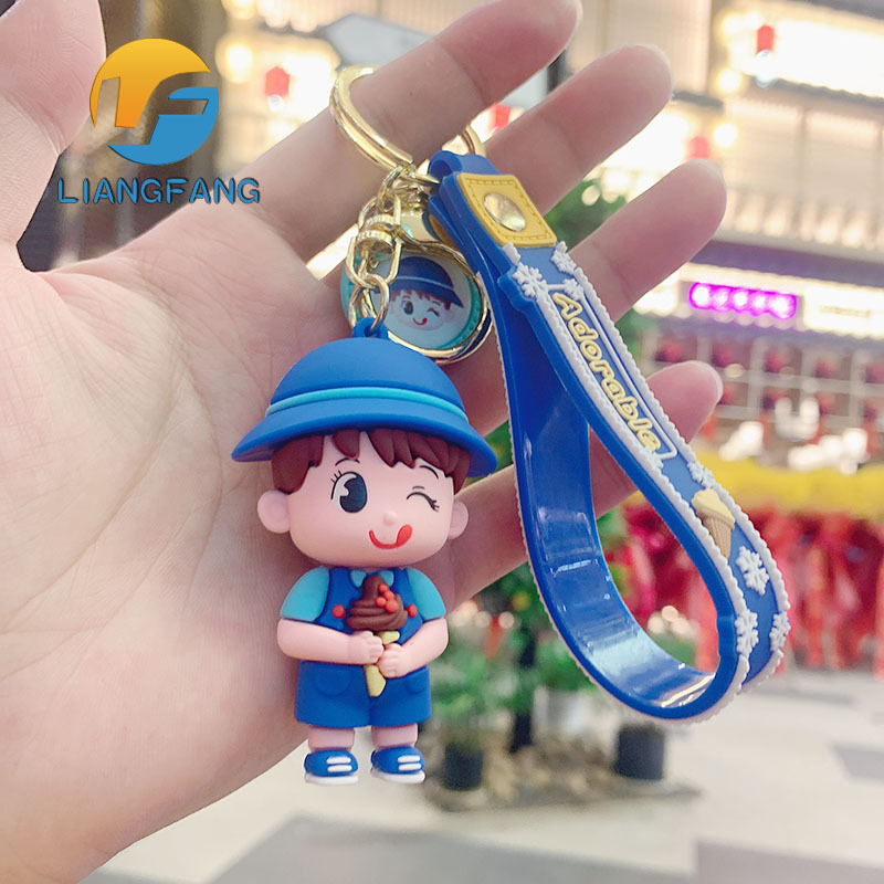 Creative Summer Ice Cream Boys and Girls PVC Keychain Cute Girl Children Couple Car Package Pendant Gift Wholesale