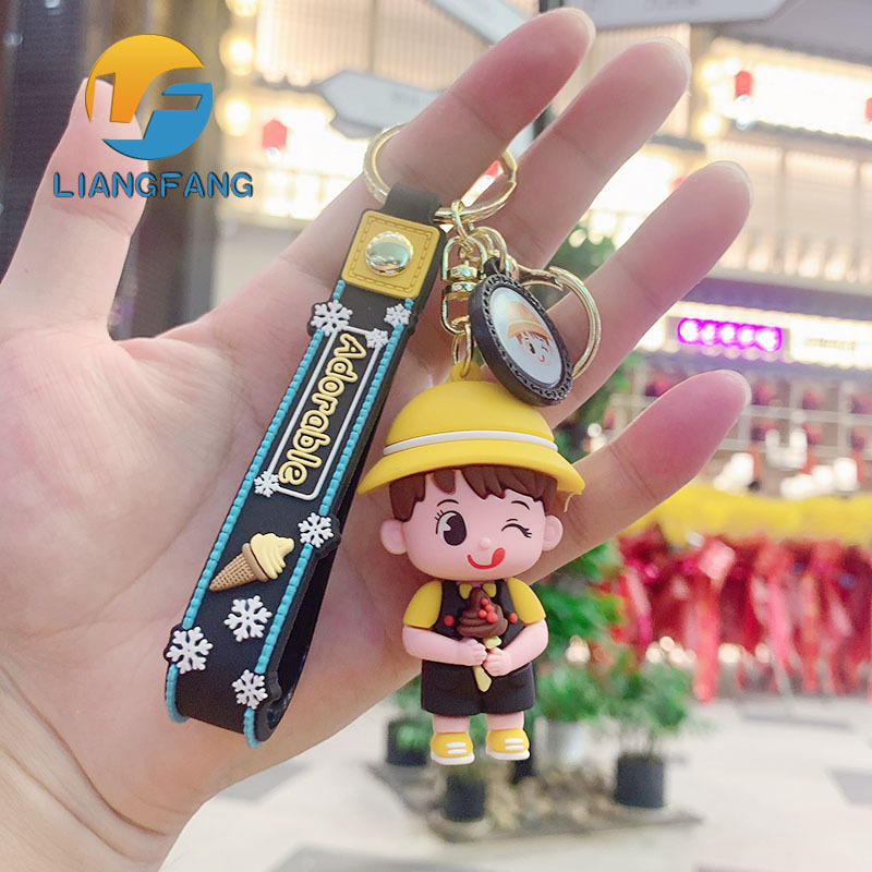 Creative Summer Ice Cream Boys and Girls PVC Keychain Cute Girl Children Couple Car Package Pendant Gift Wholesale