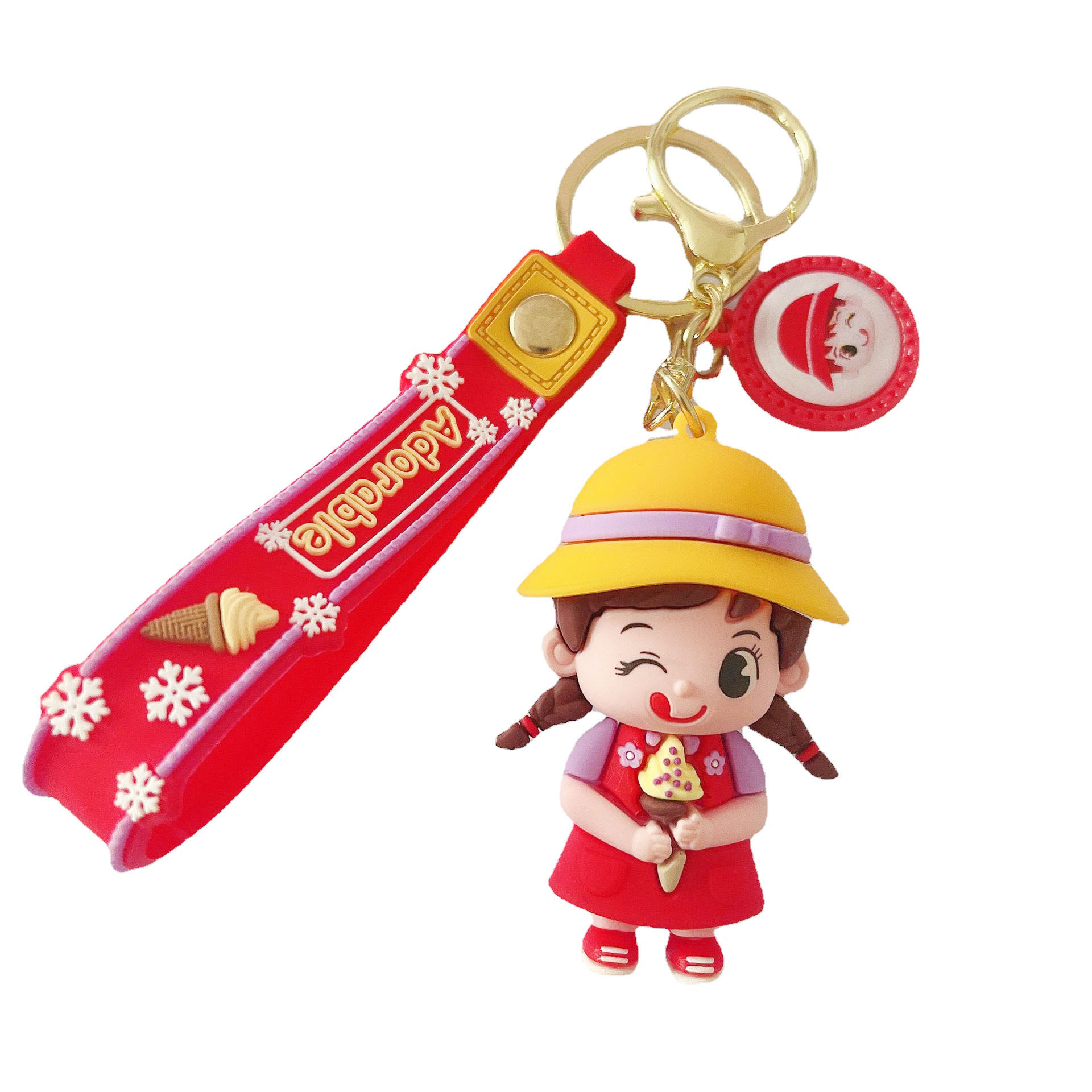 Creative Summer Ice Cream Boys and Girls PVC Keychain Cute Girl Children Couple Car Package Pendant Gift Wholesale