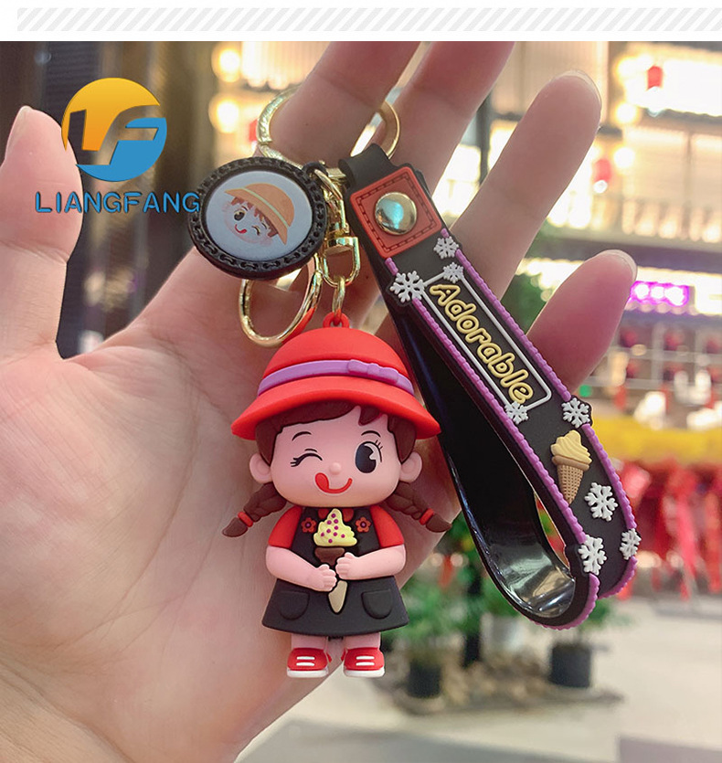 Creative Summer Ice Cream Boys and Girls PVC Keychain Cute Girl Children Couple Car Package Pendant Gift Wholesale Creative Summer Ice Cream Boys and Girls PVC Keychain Cute Girl Children Couple Car Package Pendant Gift Wholesale