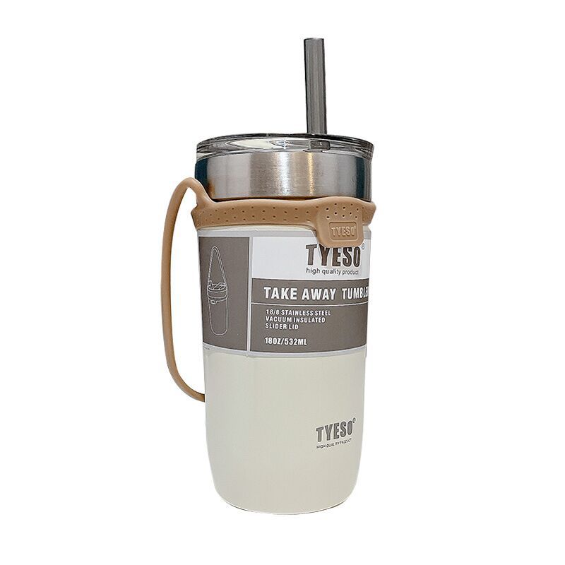 Cup Portable Stainless Steel Water Cup Creative Personality Large Capacity Sports Handle Coffee Ice Cream Cup Bottle
