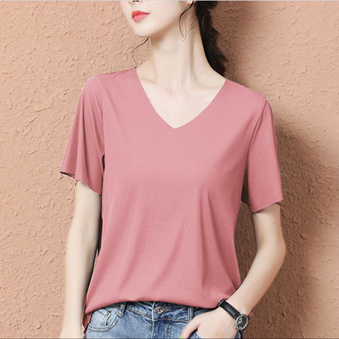 sleeved Ice Cream Tshirt for women with solid color base for SpringSummerAutumn thin vneck long sleeve trackless top