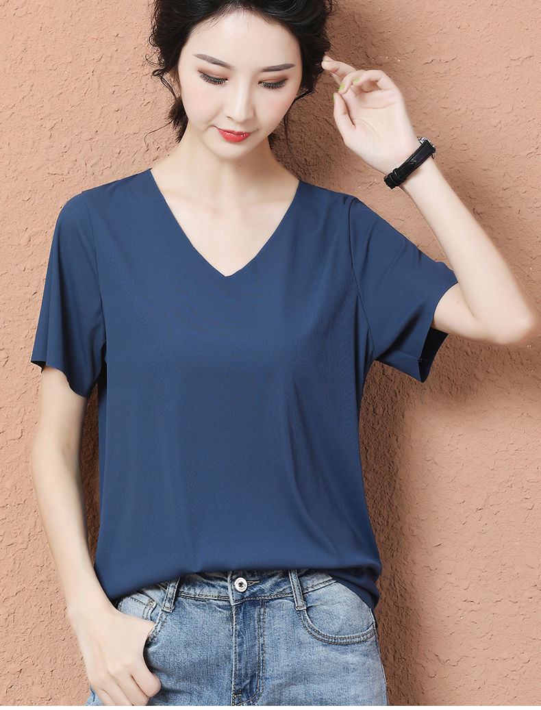 sleeved Ice Cream Tshirt for women with solid color base for SpringSummerAutumn thin vneck long sleeve trackless top sleeved Ice Cream Tshirt for women with solid color base for SpringSummerAutumn thin vneck long sleeve trackless top