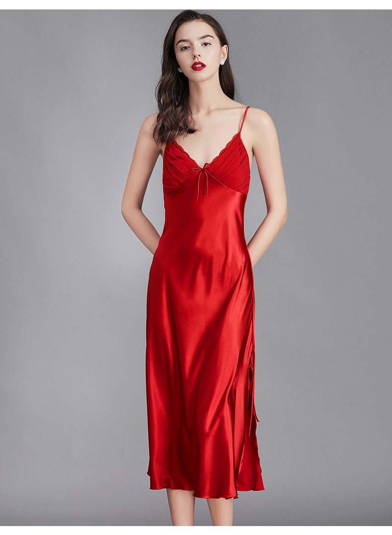 Yao Ting Cross-Border Large Size Suspender Pajamas Women's Summer Women's Ice Silk Silk Nightdress Sexy Long Home Wear Sq311 Yao Ting Cross-Border Large Size Suspender Pajamas Women's Summer Women's Ice Silk Silk Nightdress Sexy Long Home Wear Sq311