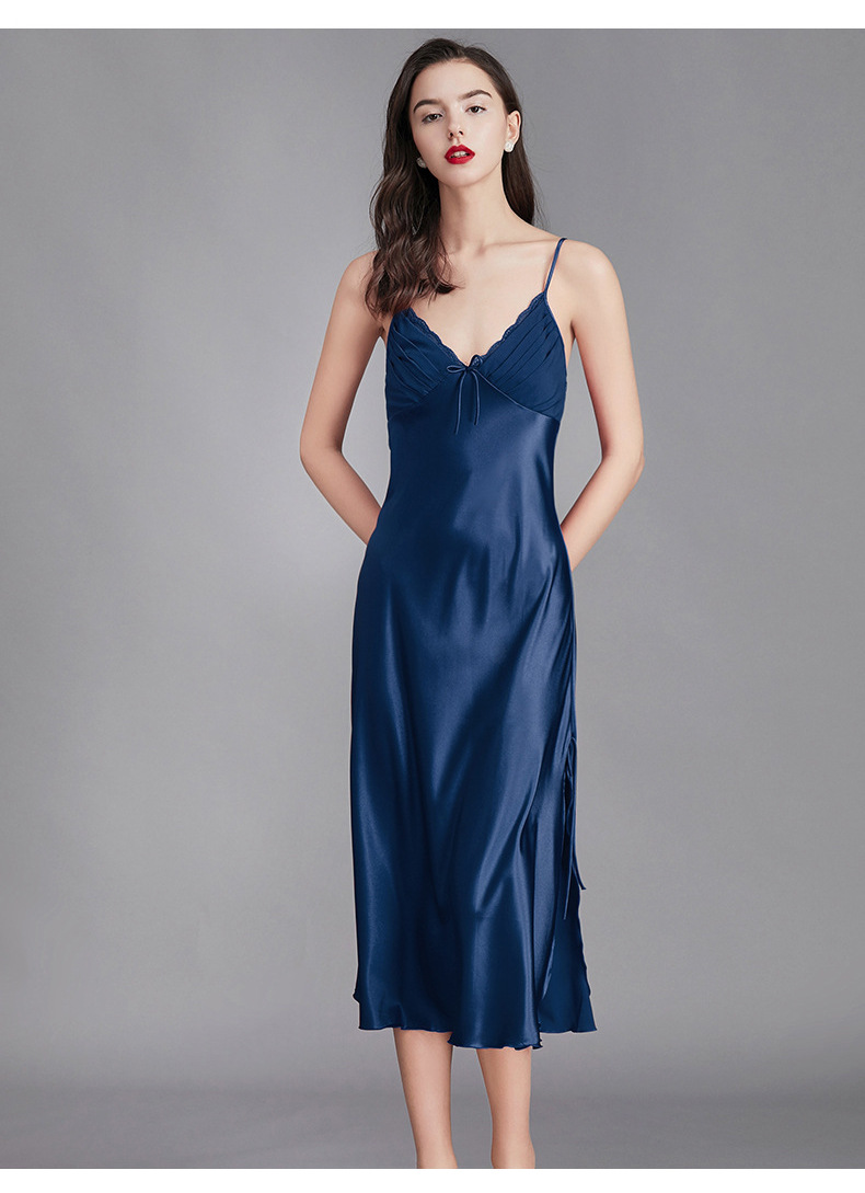 Yao Ting Cross-Border Large Size Suspender Pajamas Women's Summer Women's Ice Silk Silk Nightdress Sexy Long Home Wear Sq311 Yao Ting Cross-Border Large Size Suspender Pajamas Women's Summer Women's Ice Silk Silk Nightdress Sexy Long Home Wear Sq311