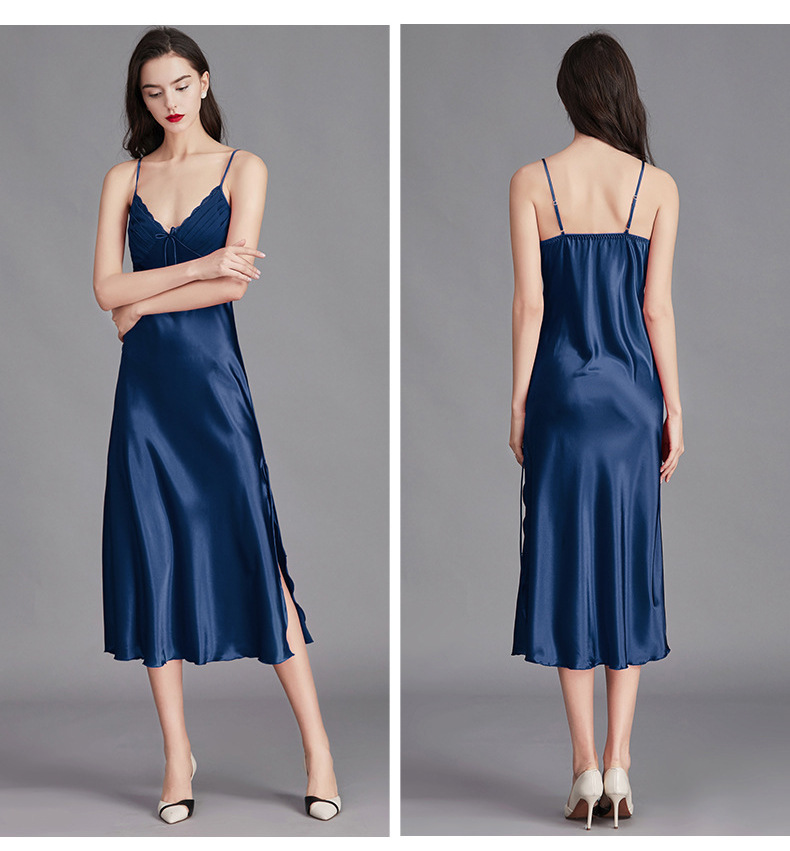 Yao Ting Cross-Border Large Size Suspender Pajamas Women's Summer Women's Ice Silk Silk Nightdress Sexy Long Home Wear Sq311 Yao Ting Cross-Border Large Size Suspender Pajamas Women's Summer Women's Ice Silk Silk Nightdress Sexy Long Home Wear Sq311