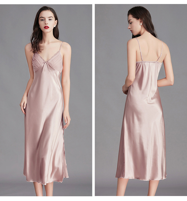Yao Ting Cross-Border Large Size Suspender Pajamas Women's Summer Women's Ice Silk Silk Nightdress Sexy Long Home Wear Sq311 Yao Ting Cross-Border Large Size Suspender Pajamas Women's Summer Women's Ice Silk Silk Nightdress Sexy Long Home Wear Sq311