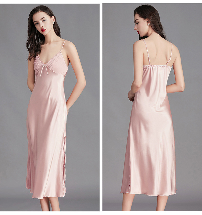 Yao Ting Cross-Border Large Size Suspender Pajamas Women's Summer Women's Ice Silk Silk Nightdress Sexy Long Home Wear Sq311 Yao Ting Cross-Border Large Size Suspender Pajamas Women's Summer Women's Ice Silk Silk Nightdress Sexy Long Home Wear Sq311