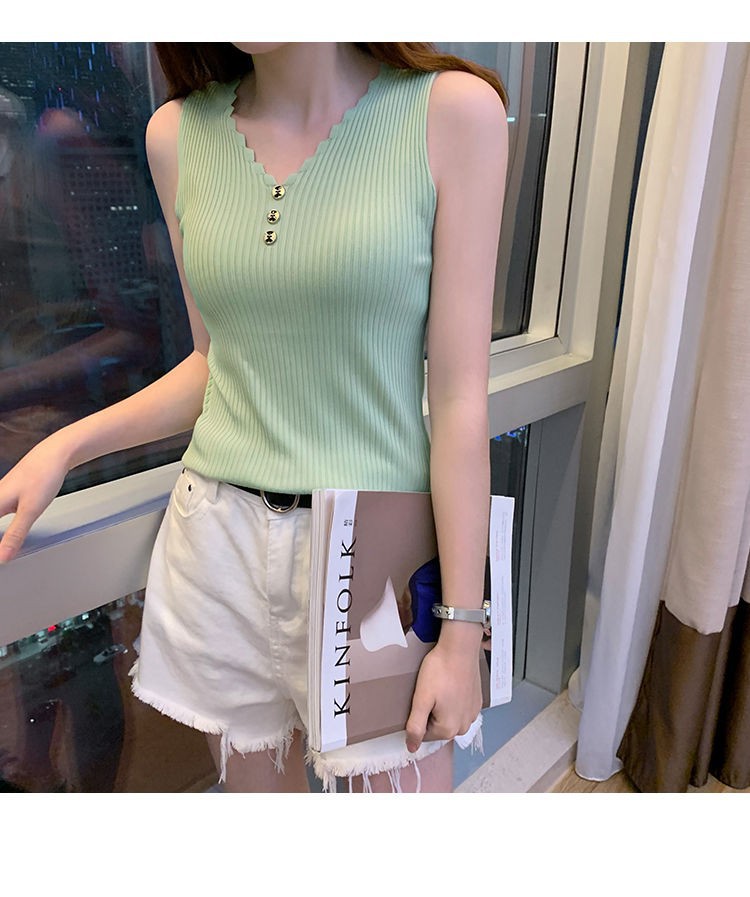 Plus size Button down tank top for summer girls with ice knit tops for everything Sexy V-neck T-shirt tops for girls Plus size Button down tank top for summer girls with ice knit tops for everything Sexy V-neck T-shirt tops for girls