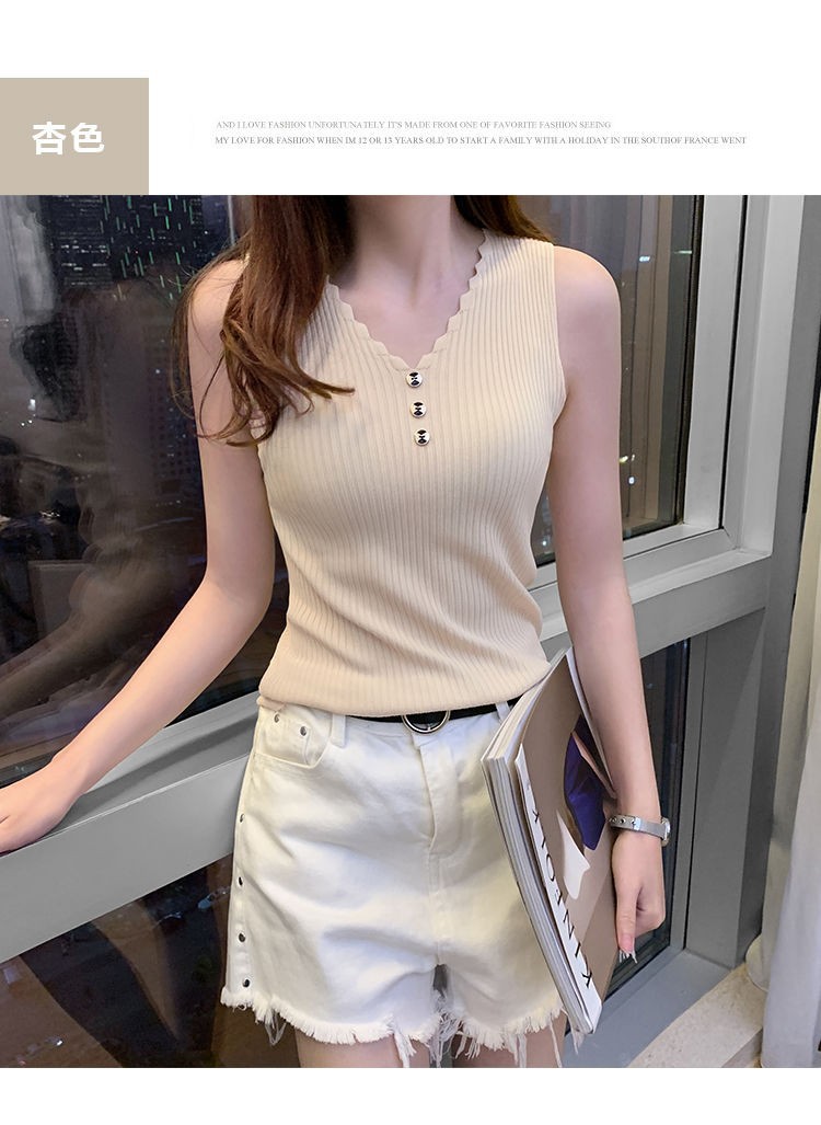 Plus size Button down tank top for summer girls with ice knit tops for everything Sexy V-neck T-shirt tops for girls Plus size Button down tank top for summer girls with ice knit tops for everything Sexy V-neck T-shirt tops for girls